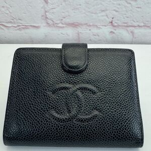 CHANEL Caviar Vintage Black Leather Wallet